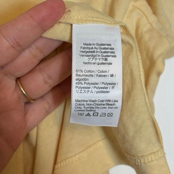 NWT J.Crew Cotton Blend Washed Jersey Tee In Yellow Size XL - Picture 3 of 4